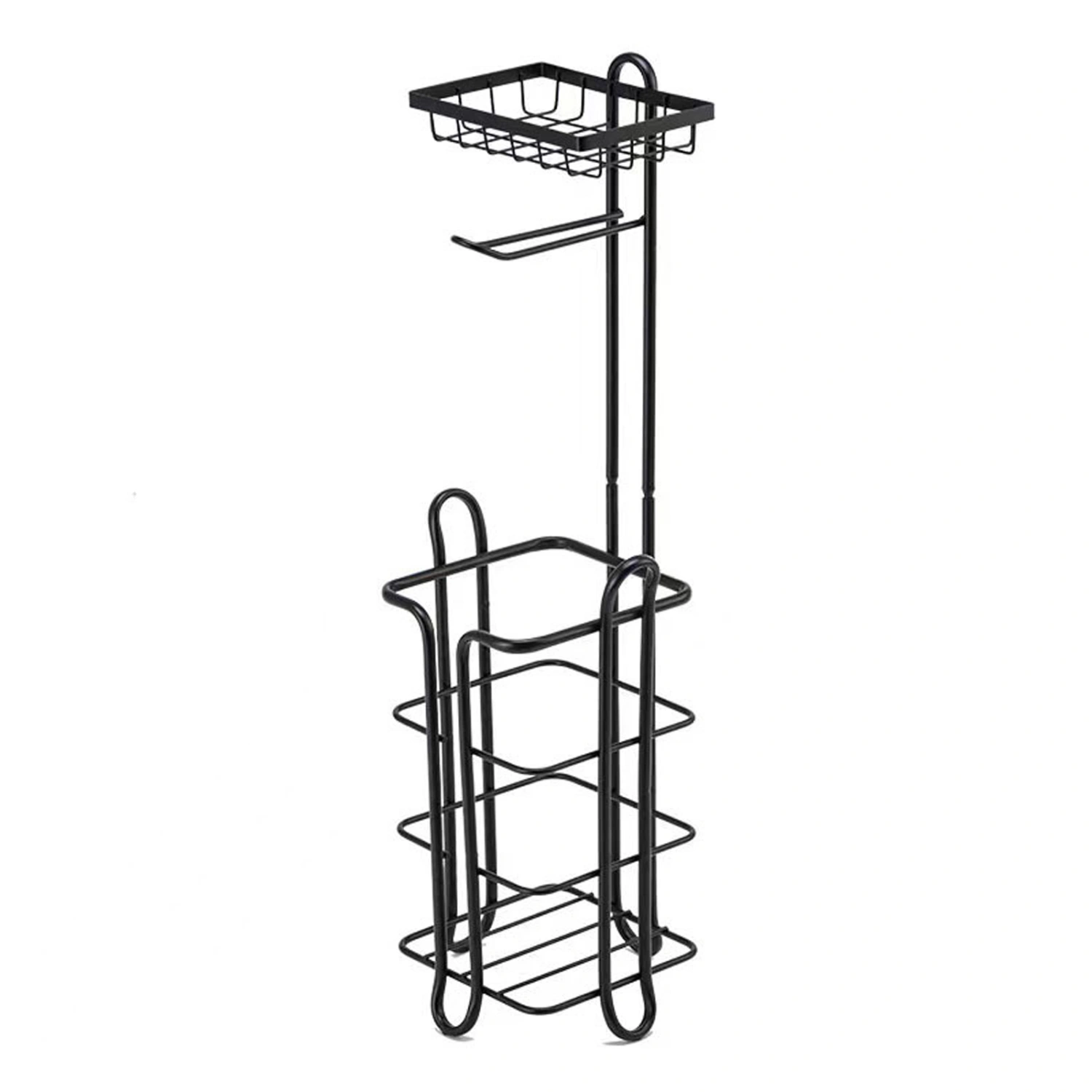 Floor Toilet Paper Holder, Standing Paper Holder with Shelf Storage