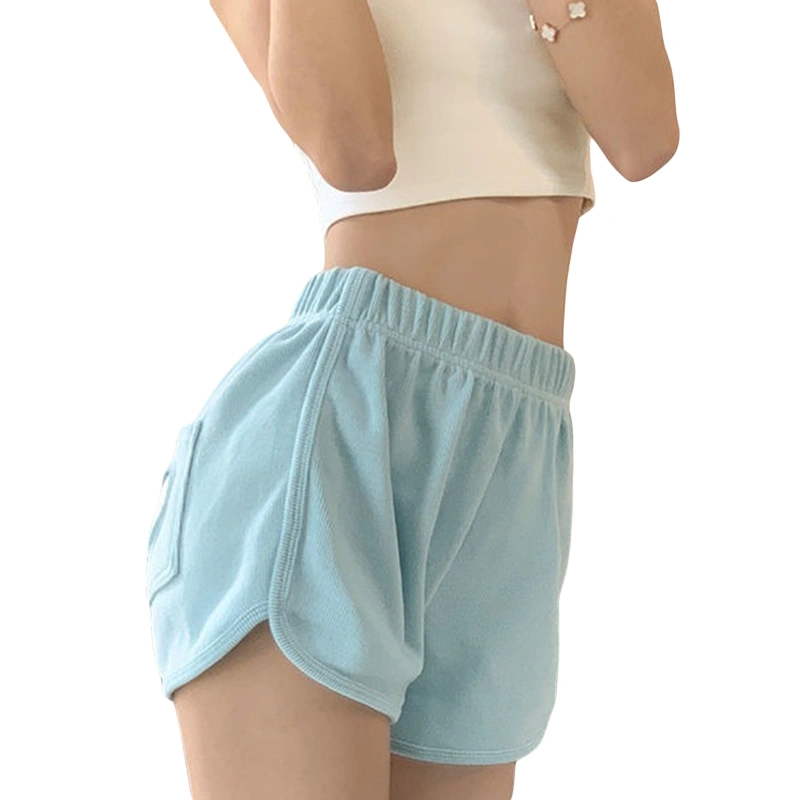 Women's Summer Casual Shorts, Heart Pattern Elastic Waist Short Pants 