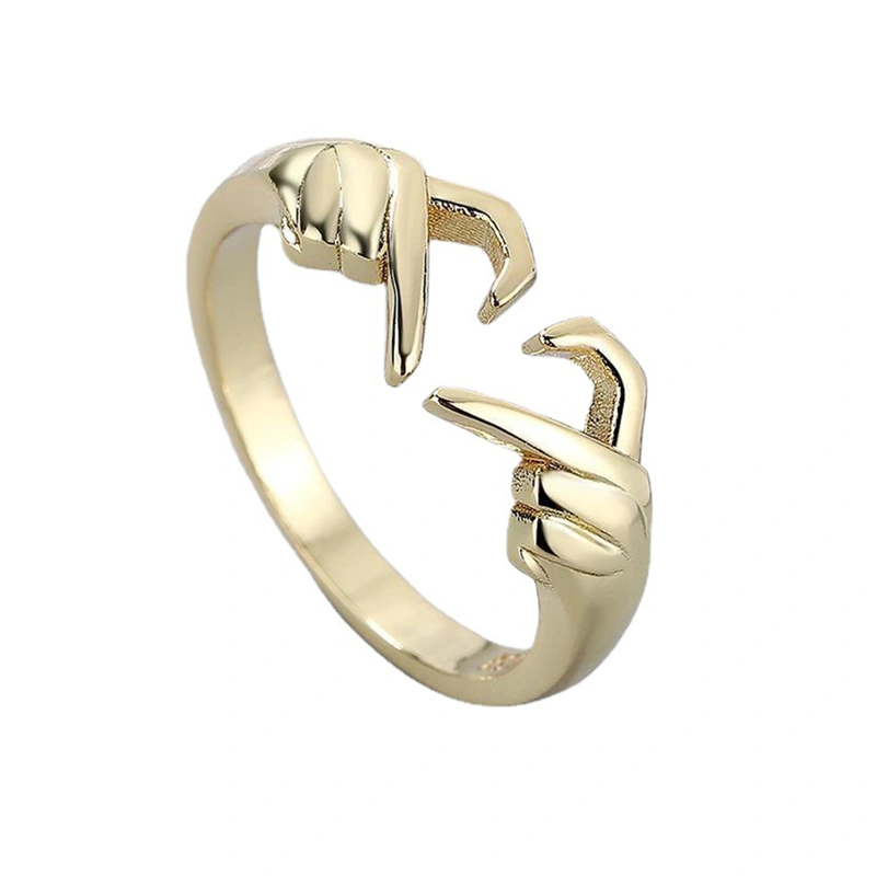 Men Women Heart Ring, Adjustable Open Fashion Ring Jewelry Gift