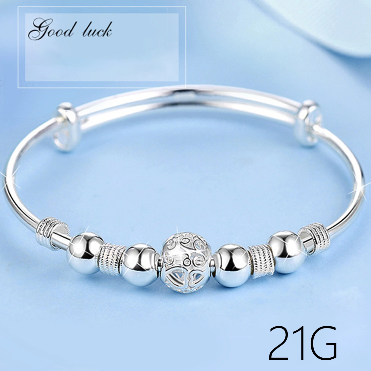 Stackable Beaded Bracelets for Women Boho Wrap Silver Bracelet