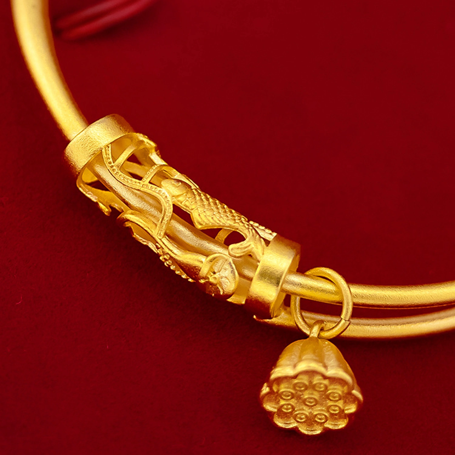 Women Bracelet, Trendy Lightweight Bangle Lotus Jewelry Birthday Gift