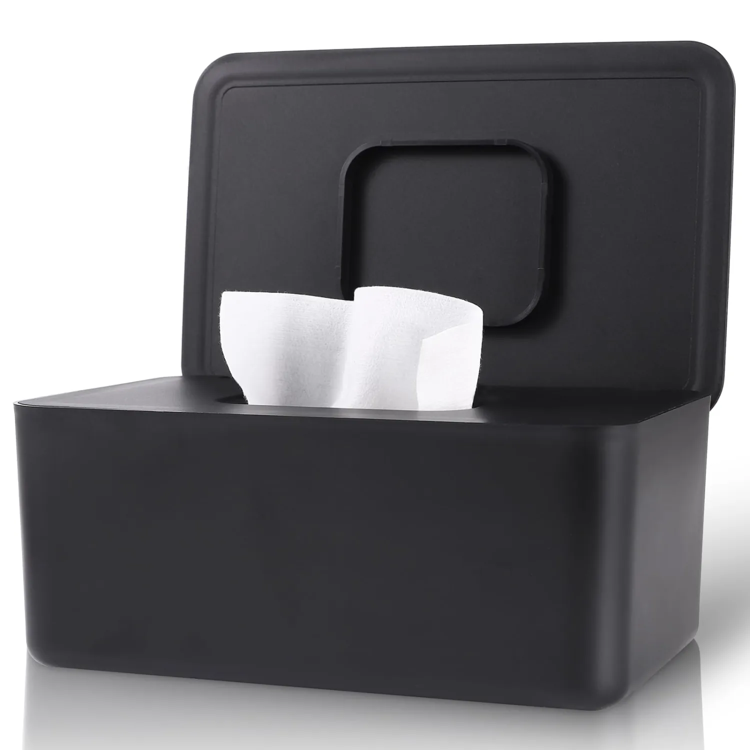 Baby Wipes Dispenser, Wipes Dispenser Baby Wipes Case, Baby Wipe Holder for Fresh Wipes, Non-Slip Wipes Case, Wipe Container with Sealing Design Lid (Black)