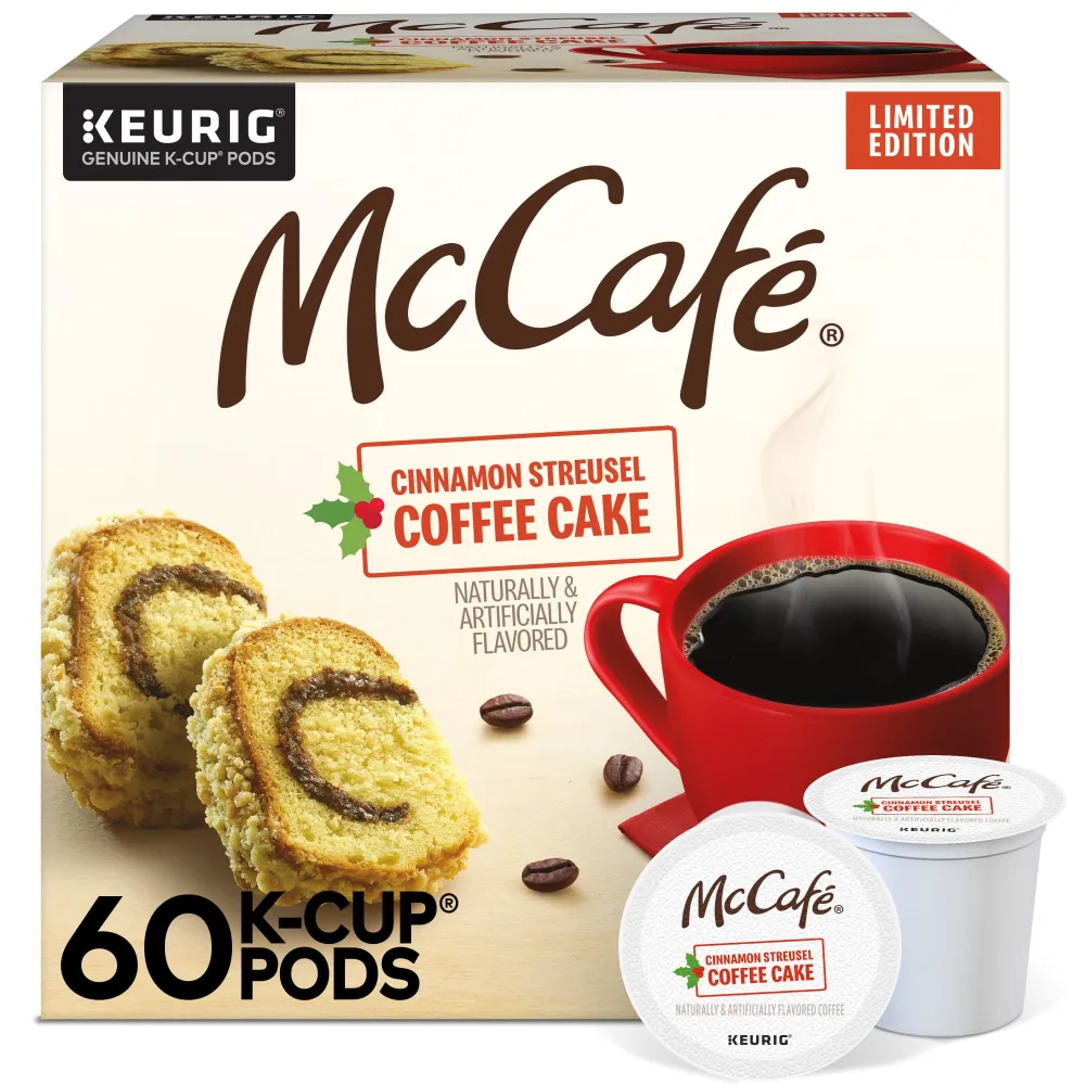 McCafe Cinnamon Streusel Coffee Cake Coffee, Keurig Single Serve K-Cup Pods, 60 Count