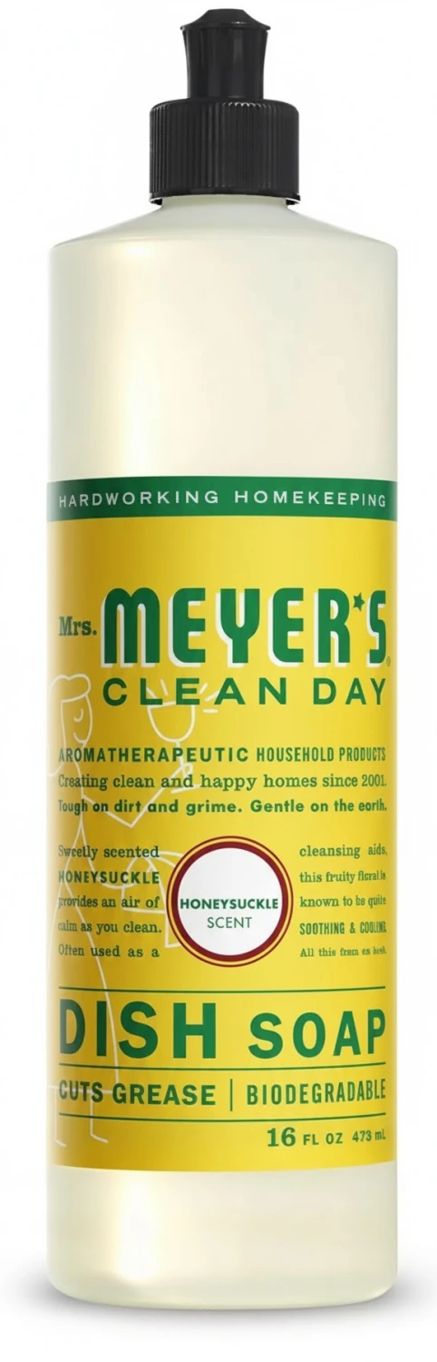 Mrs Meyers 17423 16 Oz Honeysuckle Liquid Dish Soap