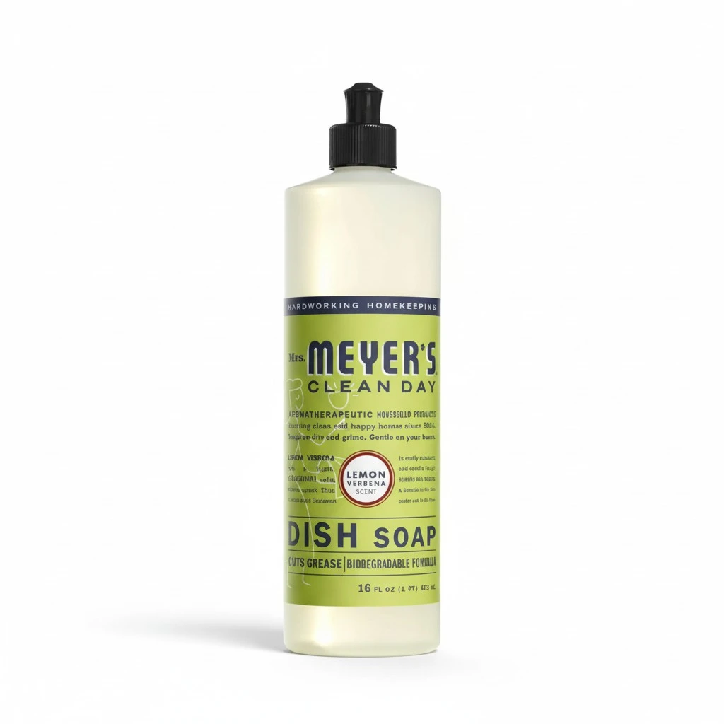 MRS. MEYER'S CLEAN DAY Liquid Dish Soap, Biodegradable Formula, Lemon Verbena, 16 fl. oz