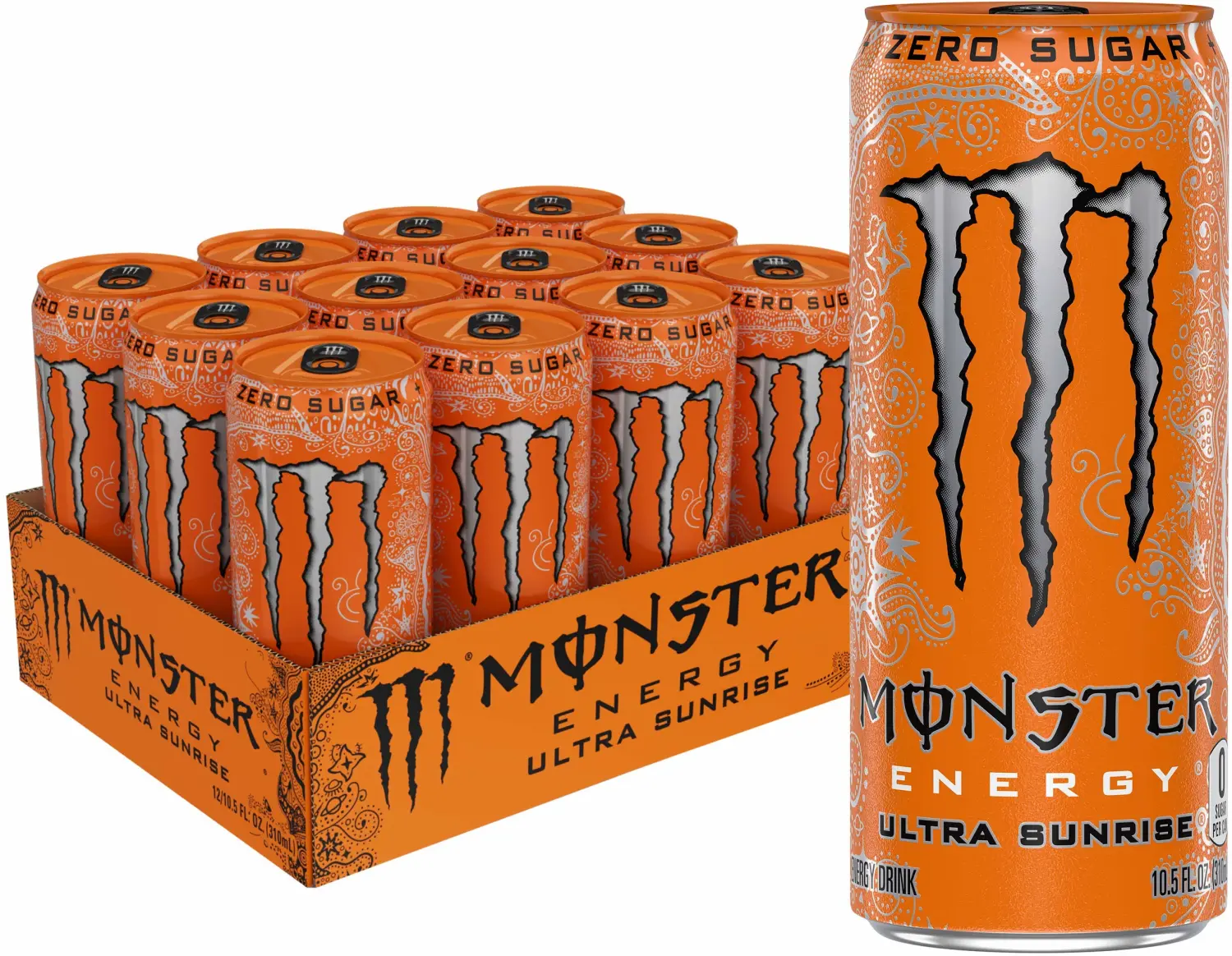 Monster Energy Ultra Sunrise, Sugar Free Energy Drink, 10.5 Ounce (Pack of 12)