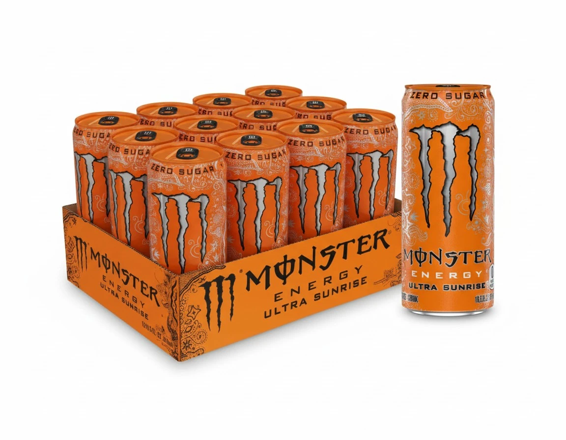 Monster Energy Ultra Sunrise, Sugar Free Energy Drink, 10.5 Ounce (Pack of 12)