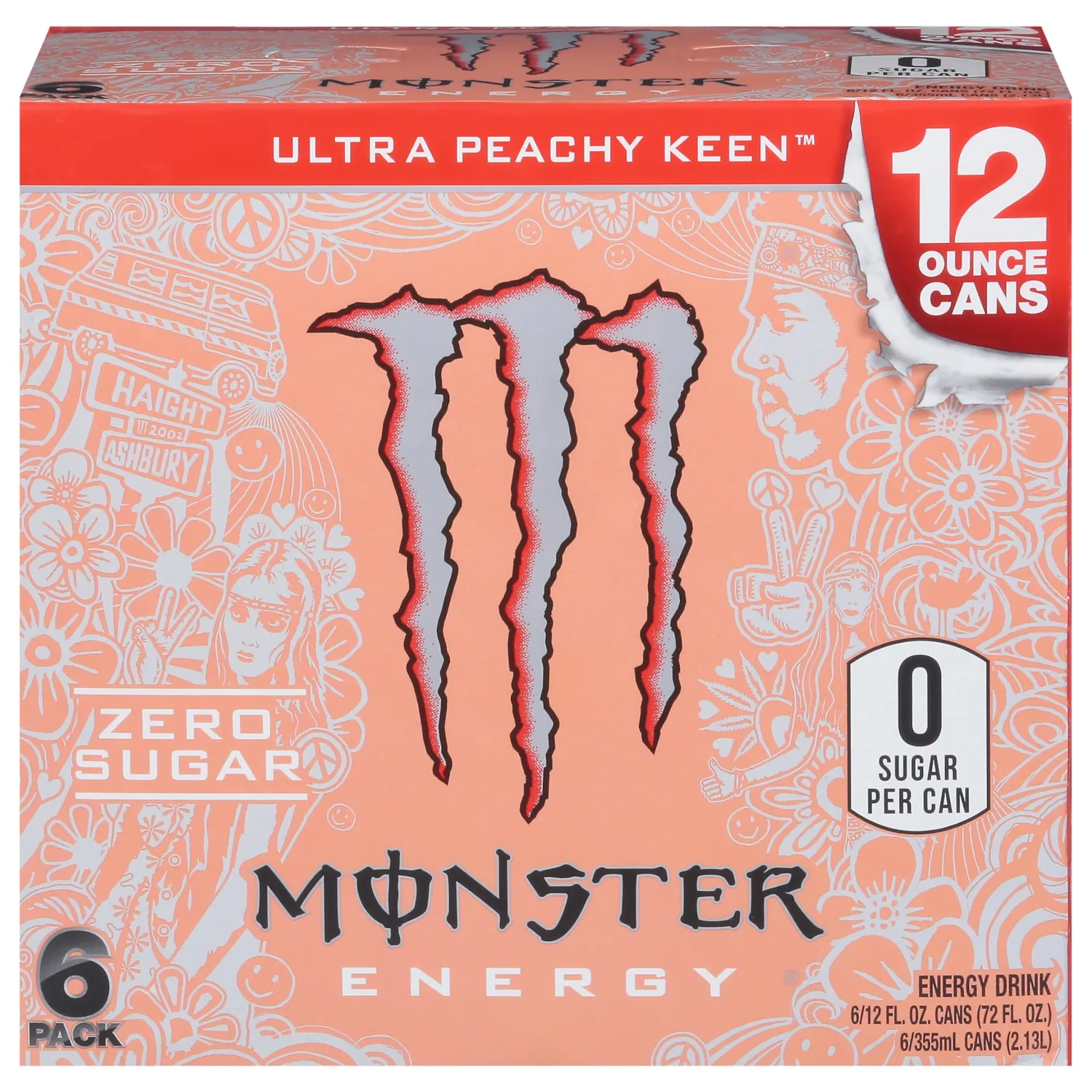 Monster, Energy Ultra Peachy Keen, 6pk, 12 Fl Oz