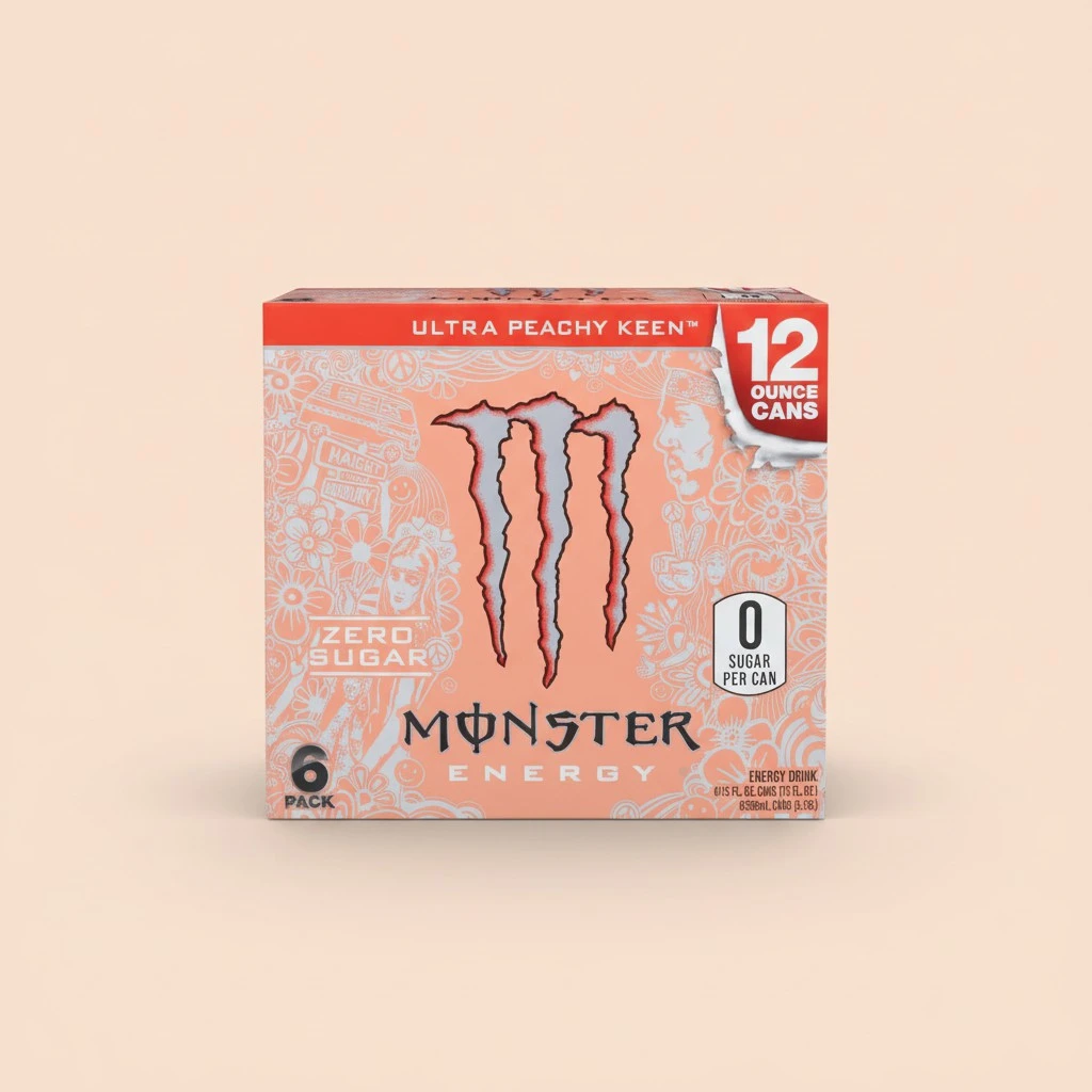 Monster, Energy Ultra Peachy Keen, 6pk, 12 Fl Oz