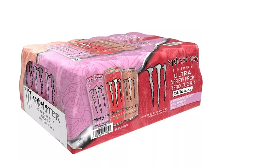 Monster Energy Ultra Variety Pack, Strawberry Dreams, Watermelon, Peachy Keen (16 fl. oz, 24 pk.)