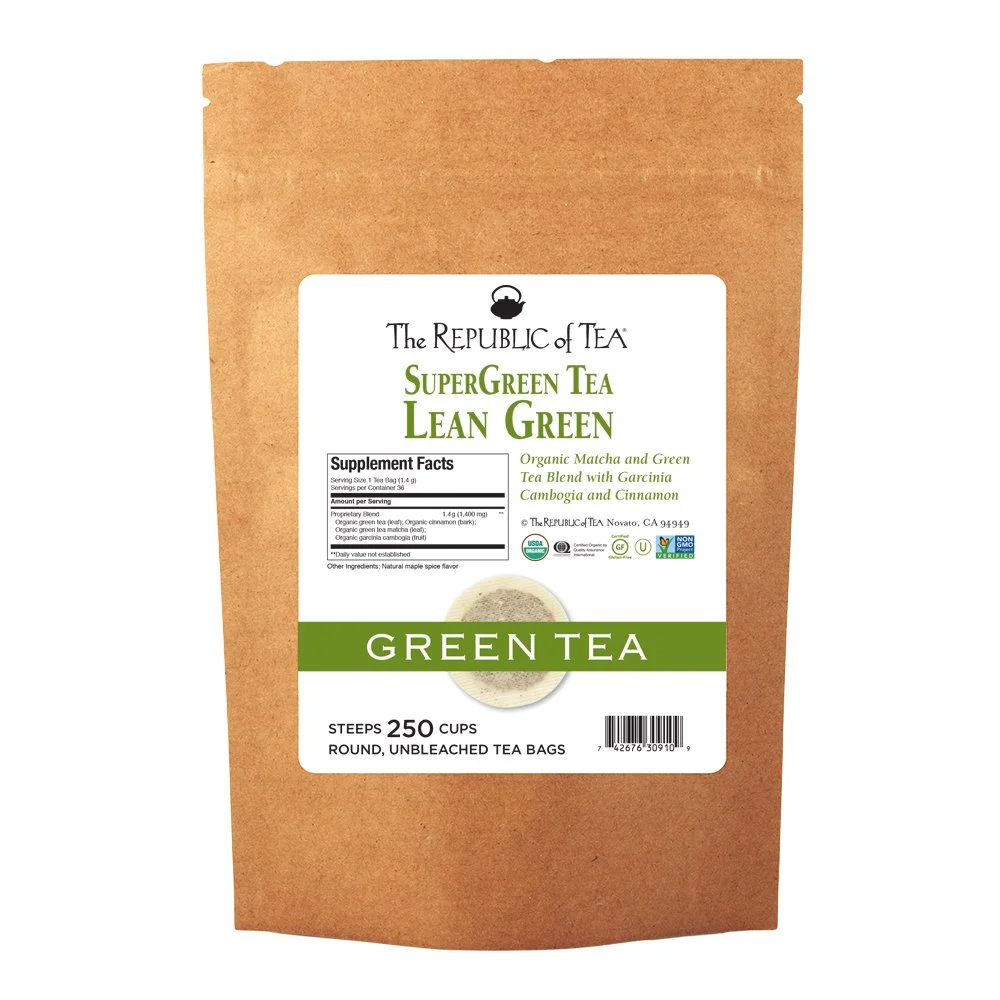 The Republic of Tea Lean Green Supergreen Tea, 250 Tea Bags, Matcha And Garcinia Cambogia Tea Blend