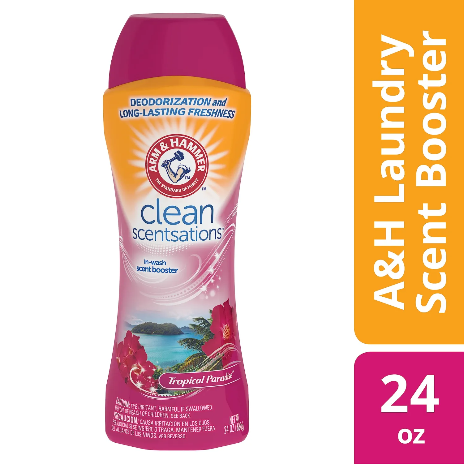 Arm & Hammer In-Wash Scent Booster, Tropical Paradise, 24 oz, Pack of 4