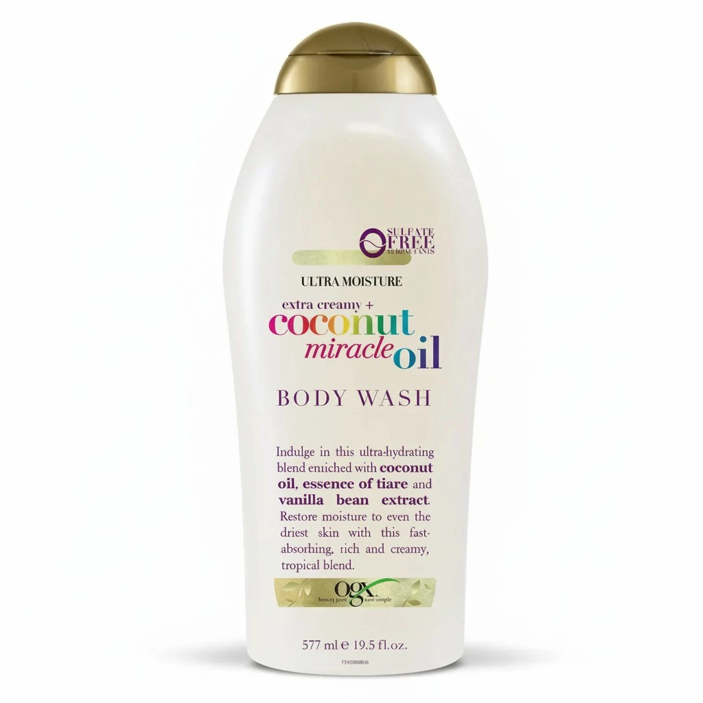 OGX Extra Creamy + Coconut Miracle Oil Ultra Moisture Body Wash, 19.5 Fl Oz