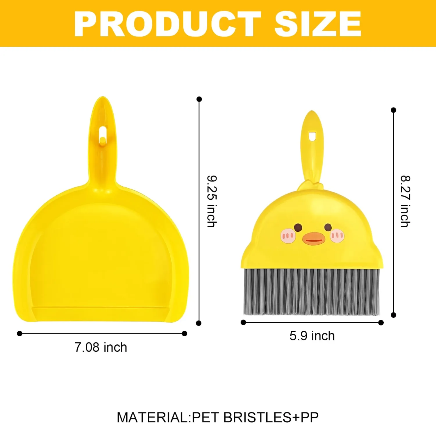 Small Broom and Dustpan Set,1pc Dust Pan and Brush Set,SUP Cute Little Yellow Hand Mini Broom and Dustpan Set,Small dust pan Mini for Tabletop Debris,Keyboards&Clean Pet Cages Guinea Pig Cage(Chick)