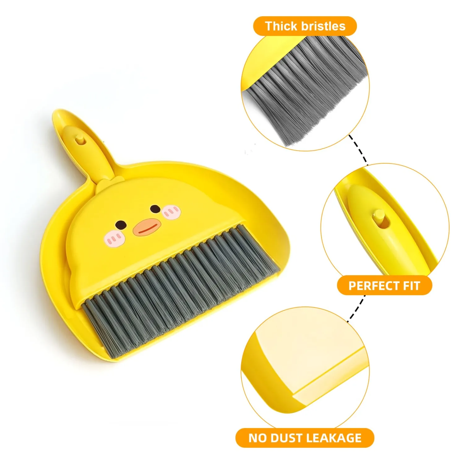 Small Broom and Dustpan Set,1pc Dust Pan and Brush Set,SUP Cute Little Yellow Hand Mini Broom and Dustpan Set,Small dust pan Mini for Tabletop Debris,Keyboards&Clean Pet Cages Guinea Pig Cage(Chick)