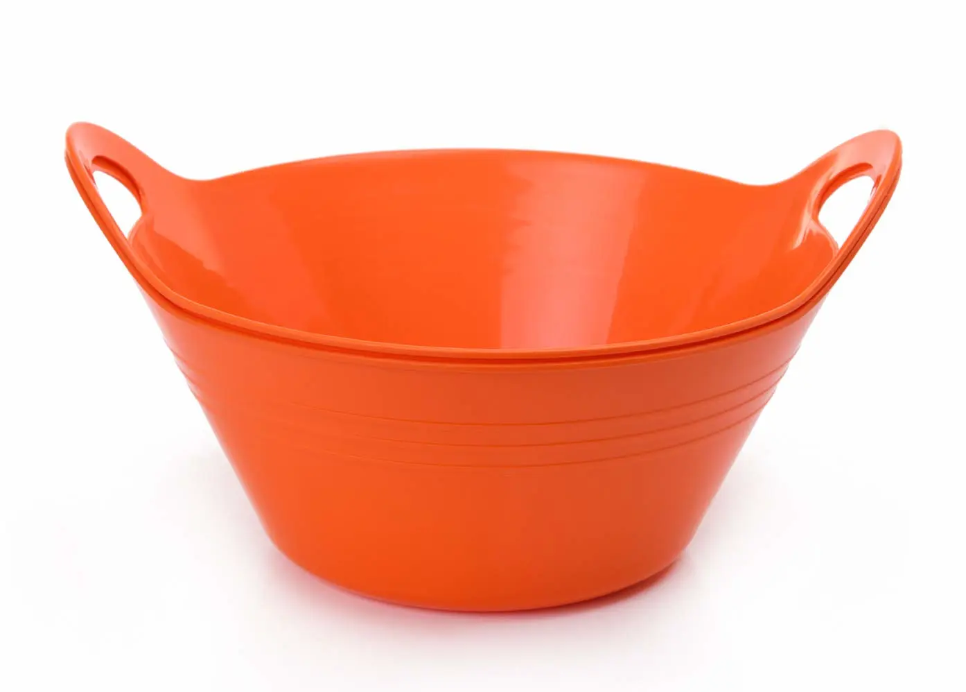 Mintra Home Plastic Bowls with Handles (1.8L Medium 2pk, Orange)