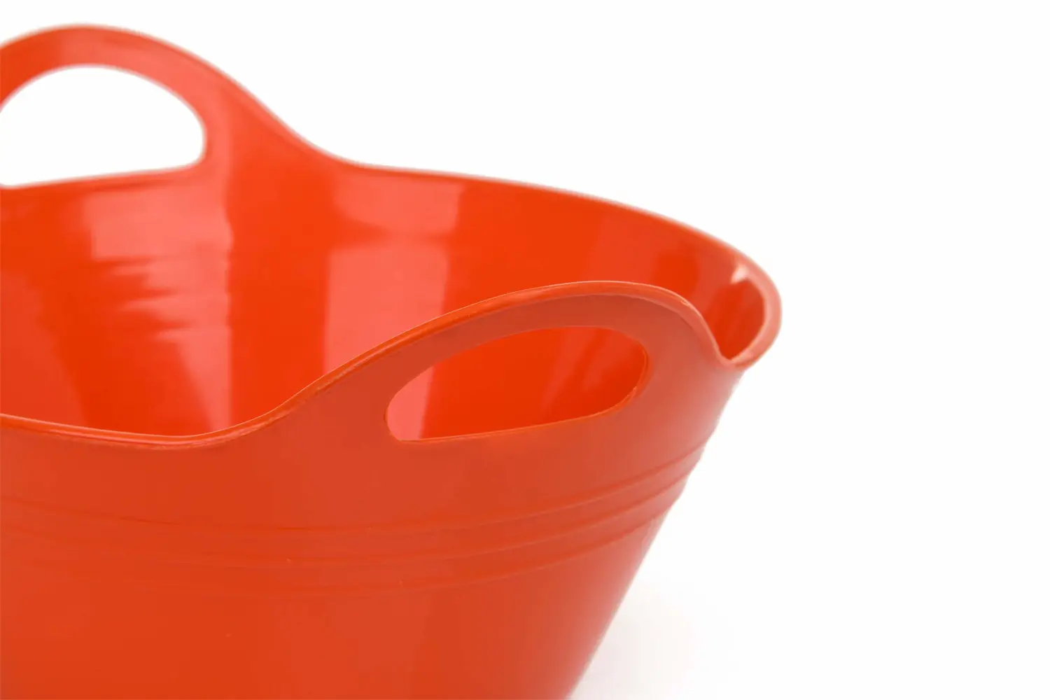 Mintra Home Plastic Bowls with Handles (1.8L Medium 2pk, Orange)