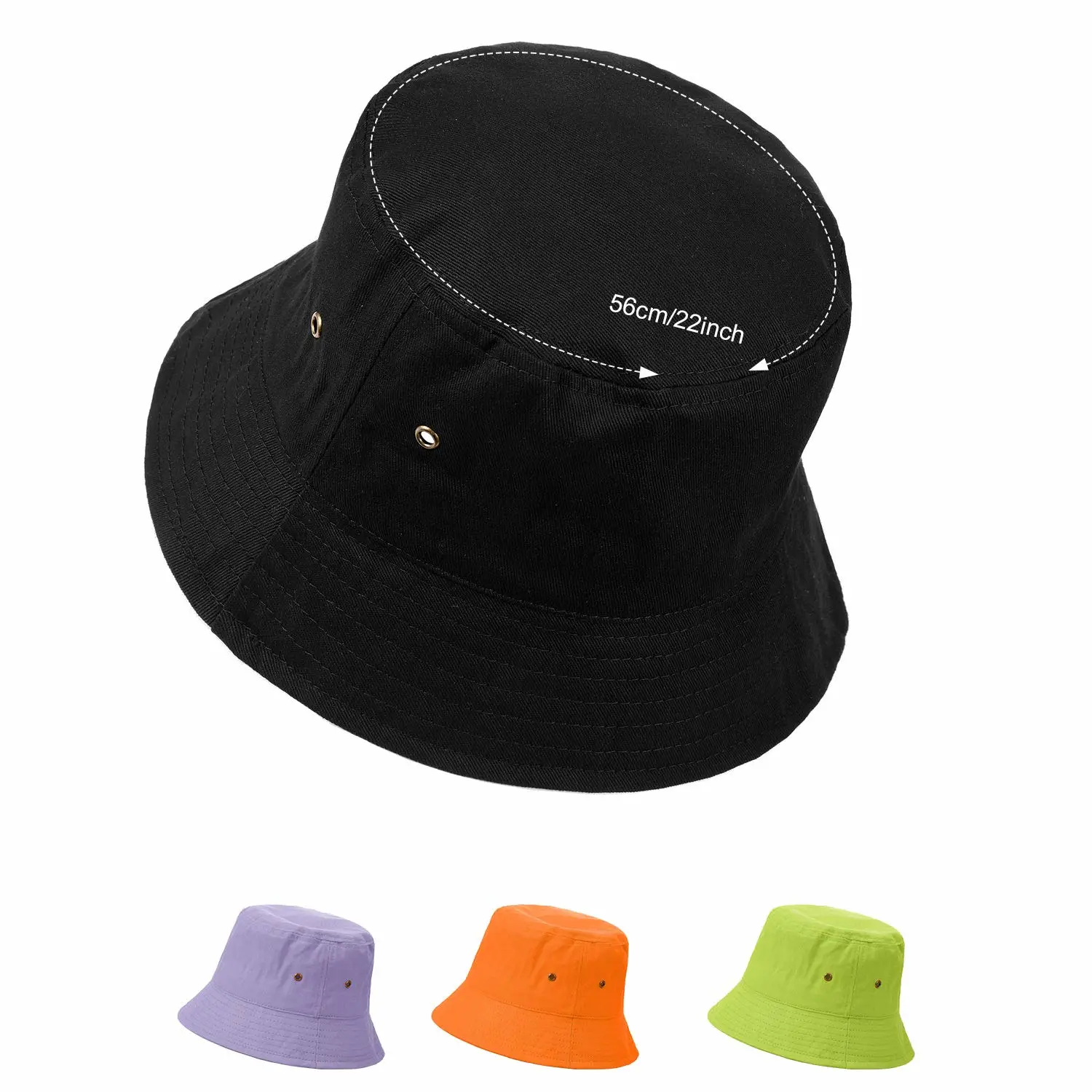 SATINIOR 4 Pieces Cotton Bucket Hat Summer Beach Hat for Packable Travel Fishing Men Women