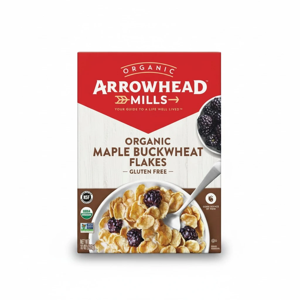 Arrowhead Mills Organic Gluten-Free Cereal, Maple Buckwheat Flakes, 10 oz. Box (Pack of 6)
