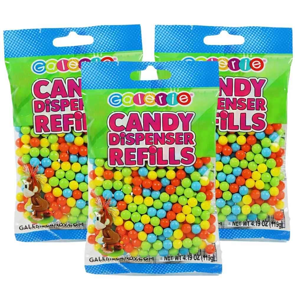 Candy Dispenser Refills, Assorted Fruit Flavored Hard Candies, Easter Basket Stuffer Gifts, 4.19 Ounces (Pack of 3)