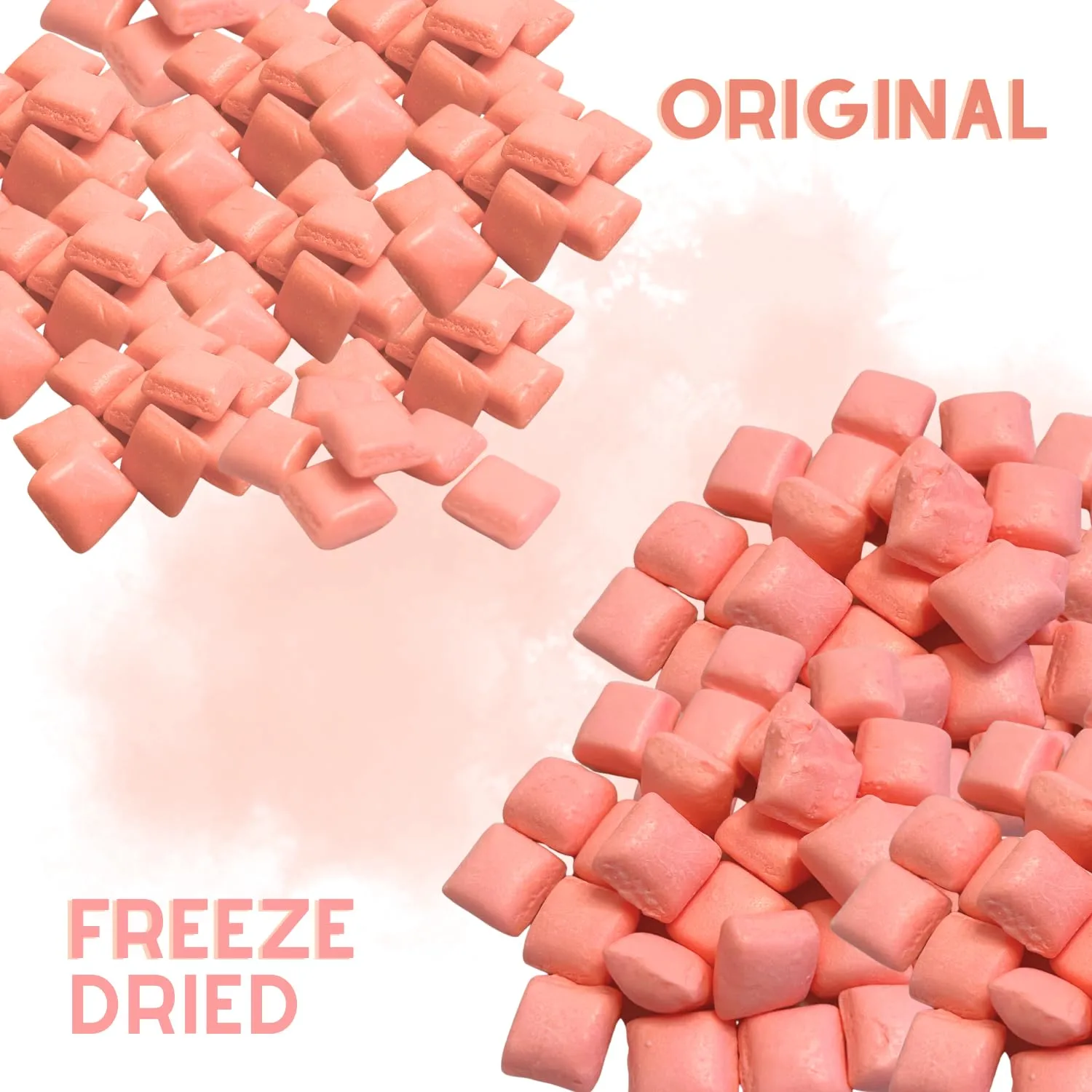 Freeze Dried Candy Fruit Burst Mini 6oz Candy - All Pink (All Strawberry Flavor), Deliciously Hard and Crunchy, Intense Flavor, Lightweight Snack - Resealable Bag (All Pink (6oz))
