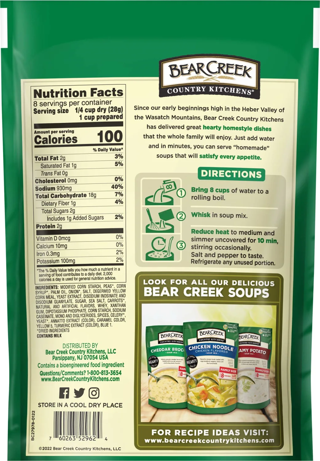 Bear Creek Soup Mix, Split Pea, 8.0 Ounce