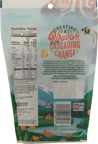 Cascadian Farm Organic Granola, Cinnamon Raisin Cereal, Resealable Pouch, 11 oz.