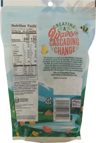 Cascadian Farm Organic Granola, French Vanilla Almond Cereal, Resealable Pouch, 11 oz.