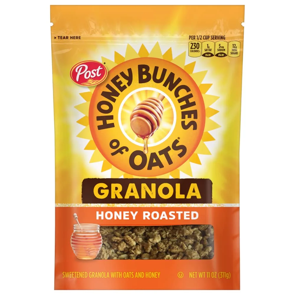 Honey Bunches of Oats Honey Roasted Granola Cereal, 11 OZ Bag (Pack of 5)