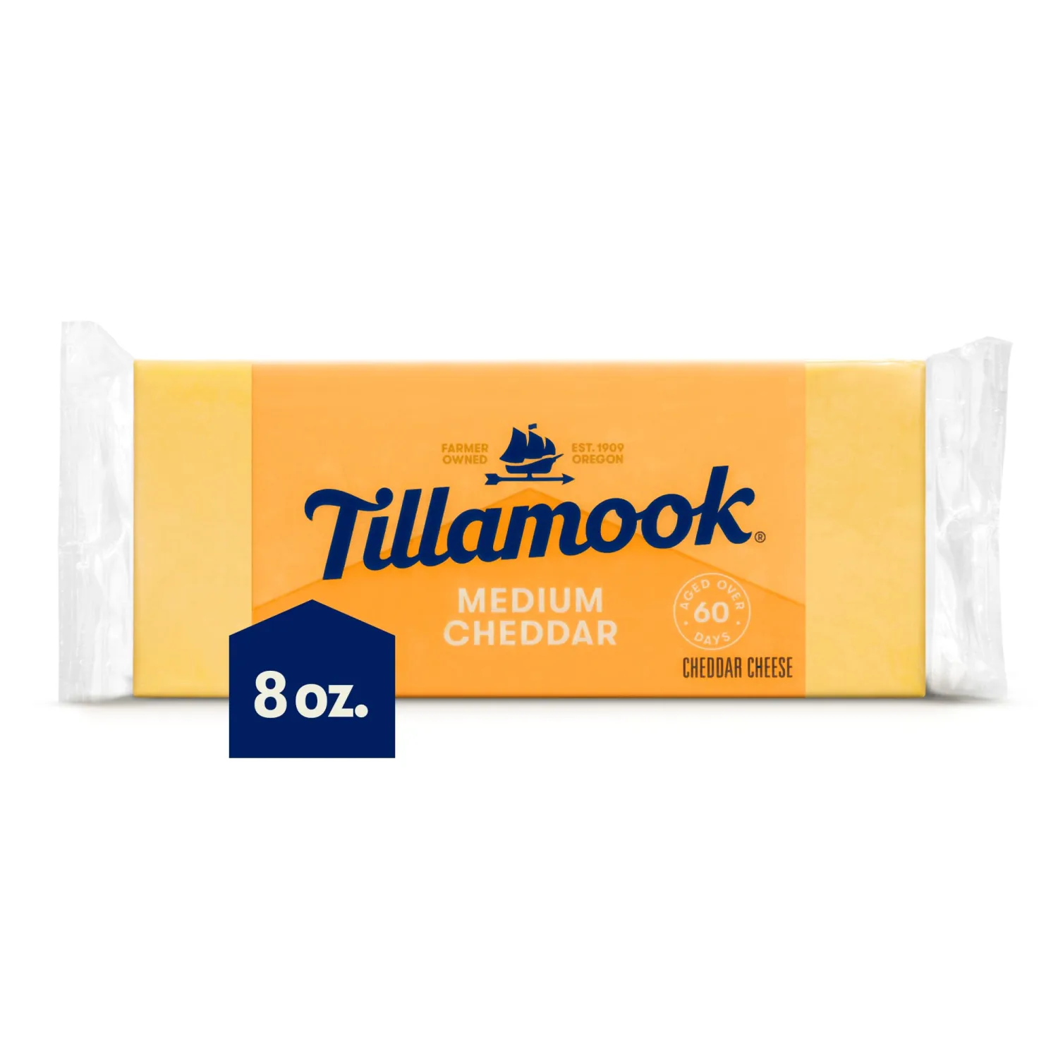 Tillamook Medium Cheddar Cheese Block, 8oz