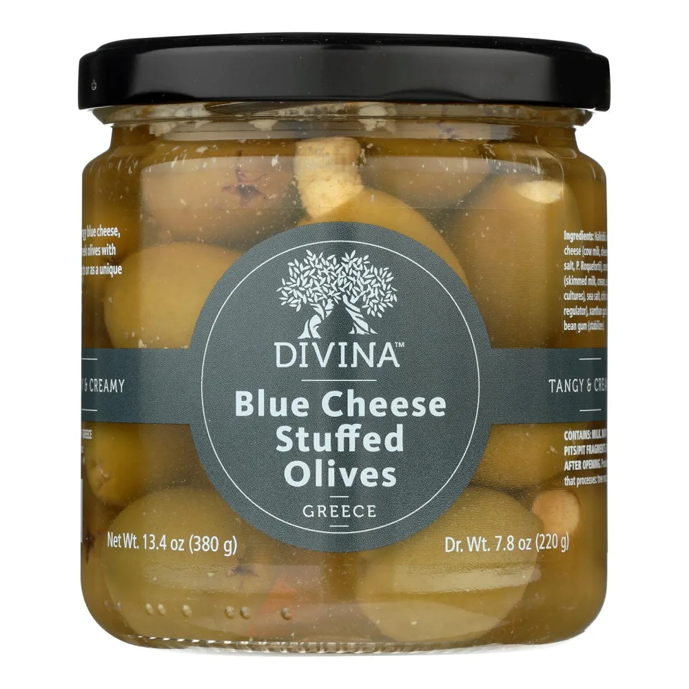 Divina Olives Stuffed with Blue Cheese, 7.8 Ounce (Pack of 6)