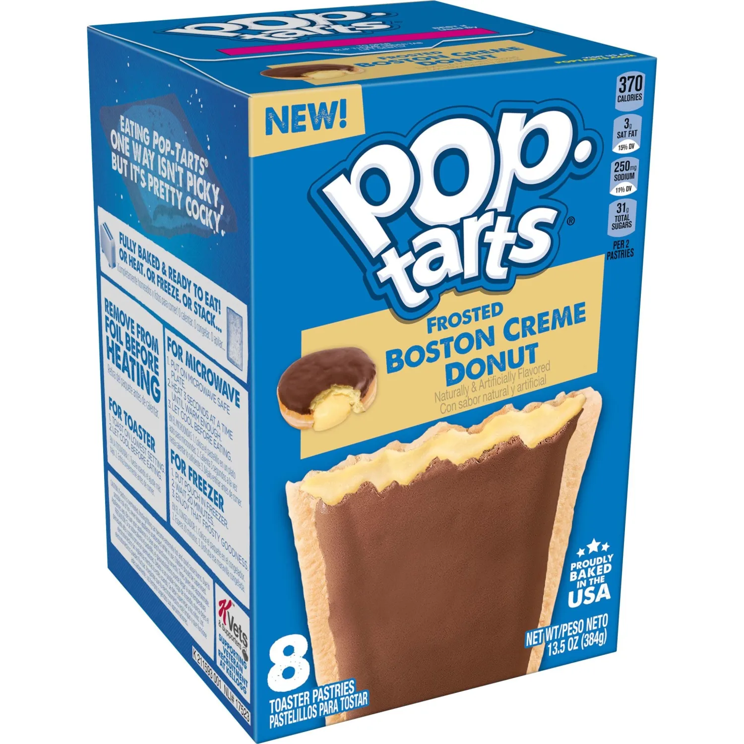 Pop-Tarts Toaster Pastries, Breakfast Foods, Kids Snacks, Value Pack, Frosted Boston Creme Donut (96 Count)