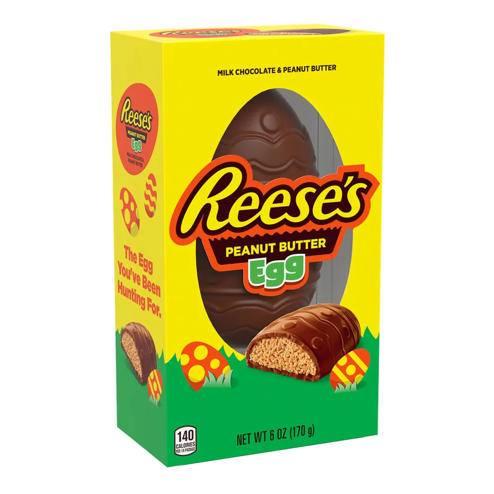 REESE'S Milk Chocolate Peanut Butter Egg, Easter Candy Gift Box, 6 oz