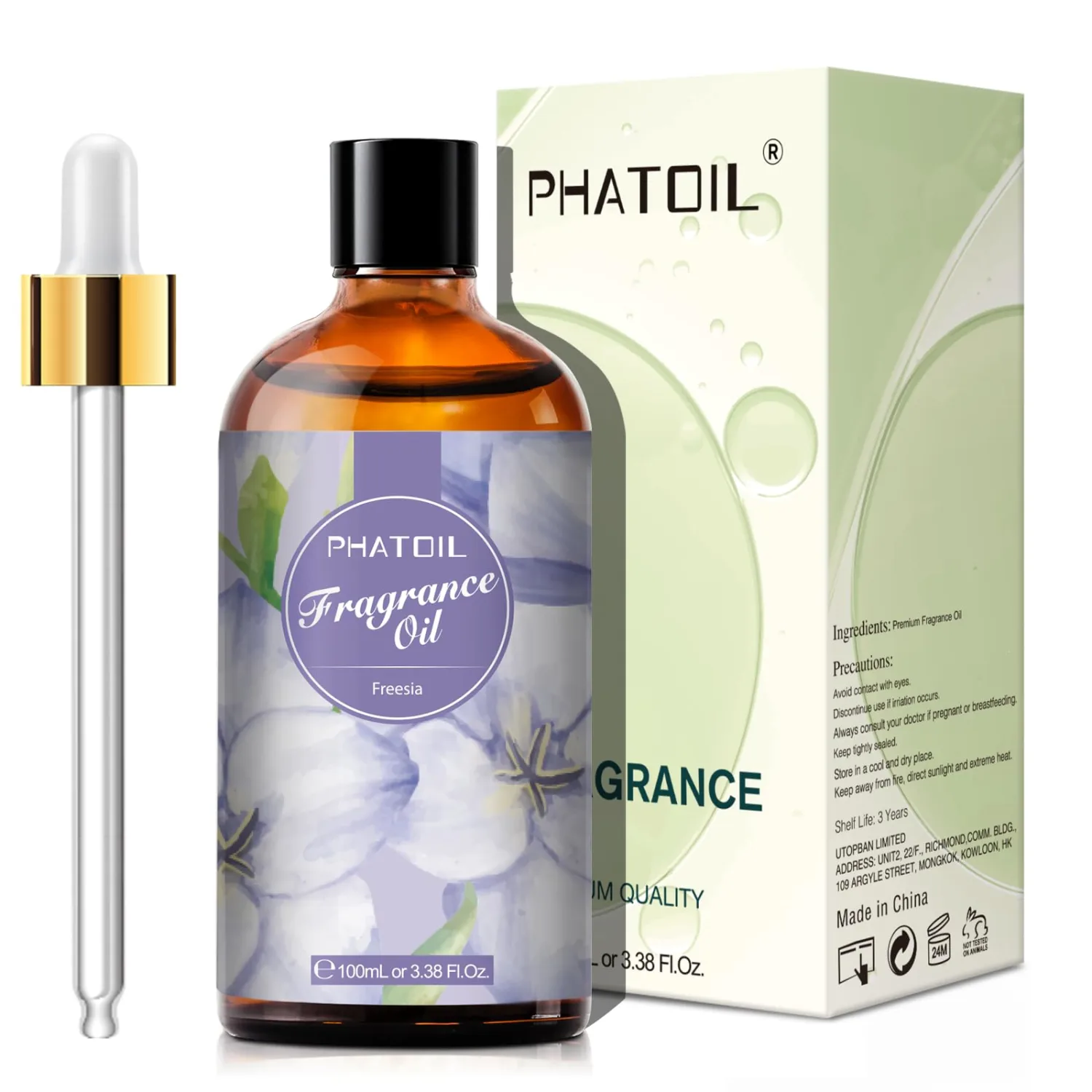 3.38FL.OZ Freesia Fragrance Oils for Aromatherapy, Essential Oils for Diffusers for Home, Perfect for Diffuser, DIY Candle and Soap Making, DIY Scented Products - 100ml