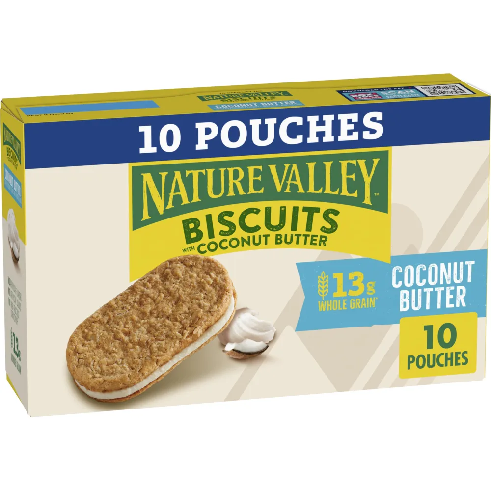 Nature Valley Biscuit Sandwiches, Coconut Butter, Snack Value Pack, 10 ct, 13.5 OZ