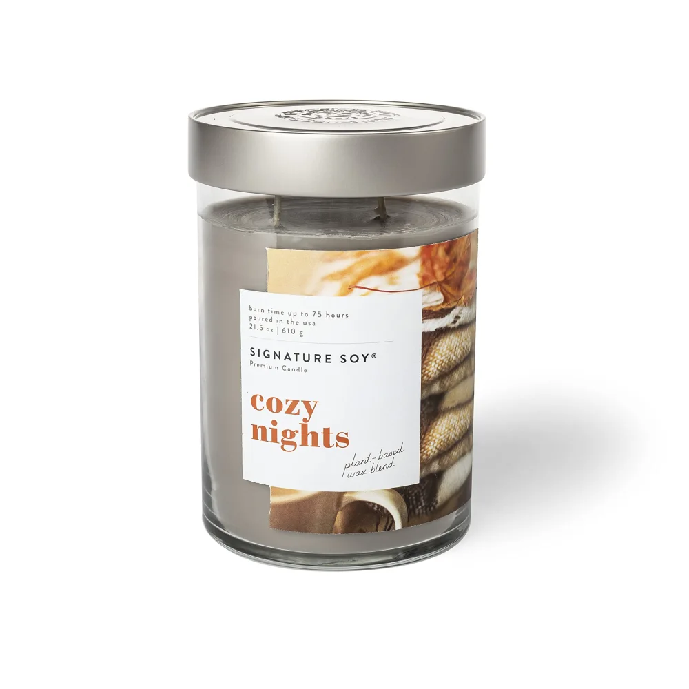 Lidded Cozy Nights Scented Candle, Extra Large Jar