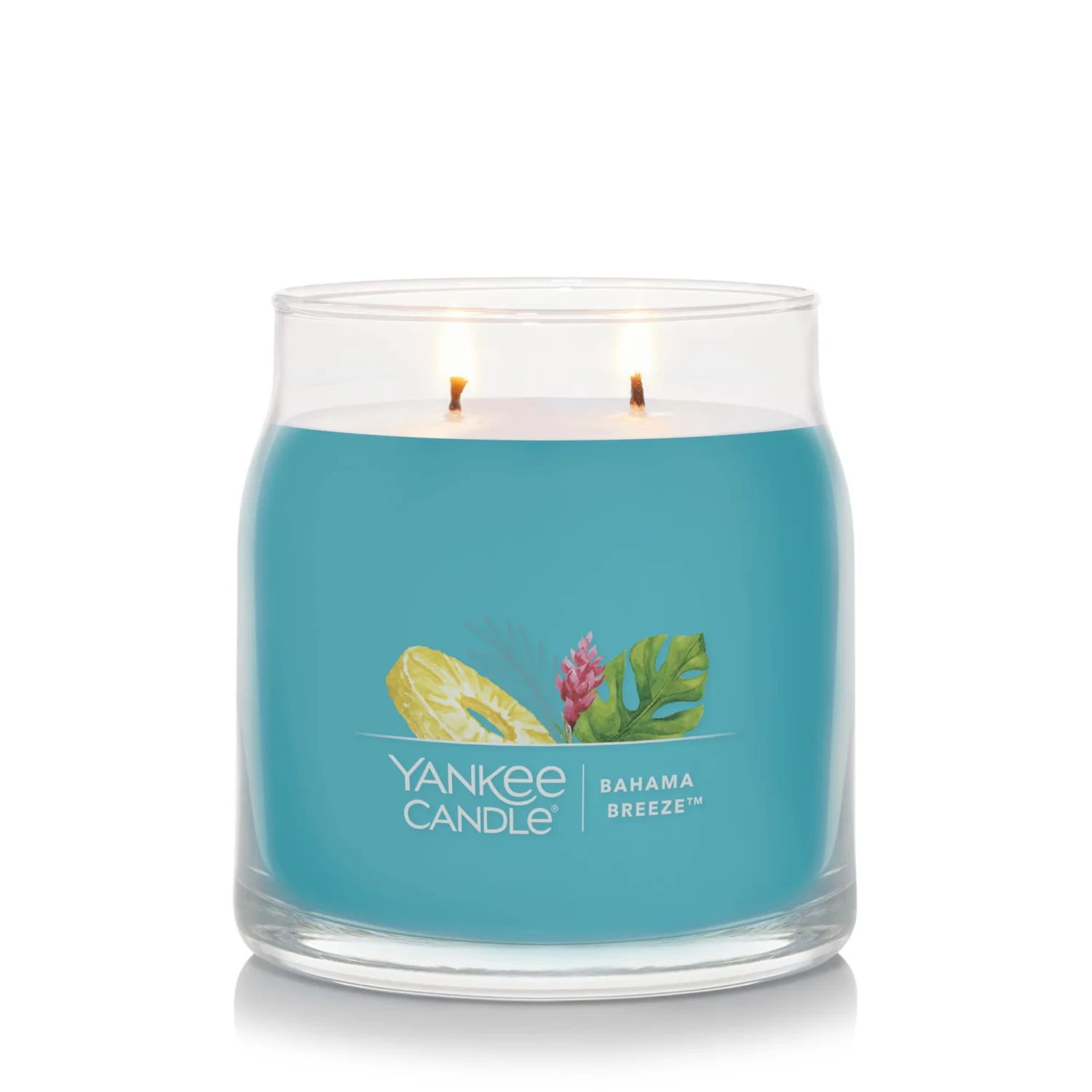 Yankee Candle Bahama Breeze Scented, Signature 13oz Medium Jar 2-Wick Candle, Over 35 Hours of Burn Time
