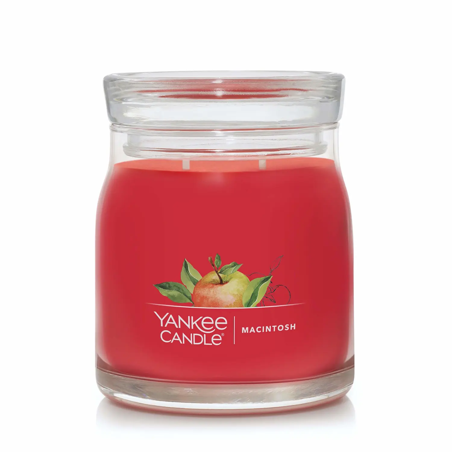 Yankee Candle Macintosh Scented, Signature 13oz Medium Jar 2-Wick Candle, Over 35 Hours of Burn Time
