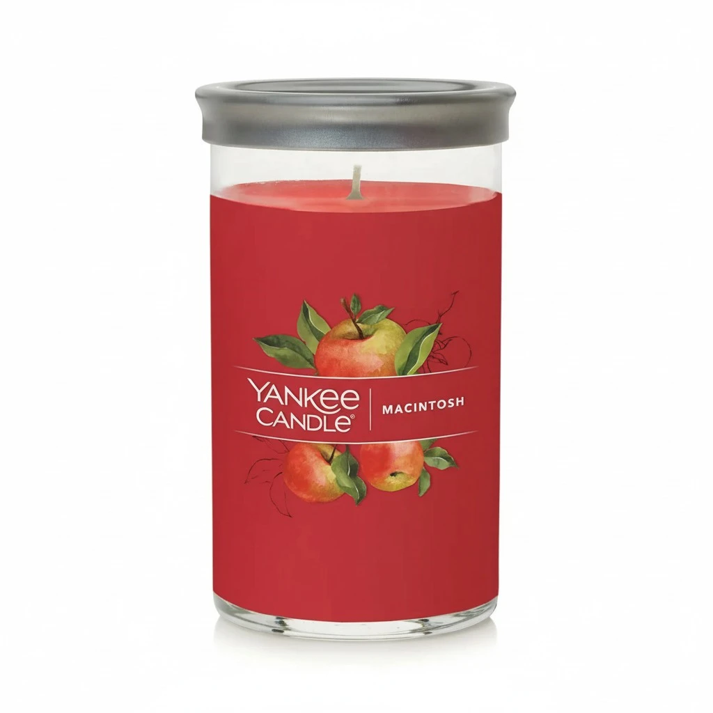 Yankee Candle Macintosh Signature Medium Pillar Candle, 14.25oz