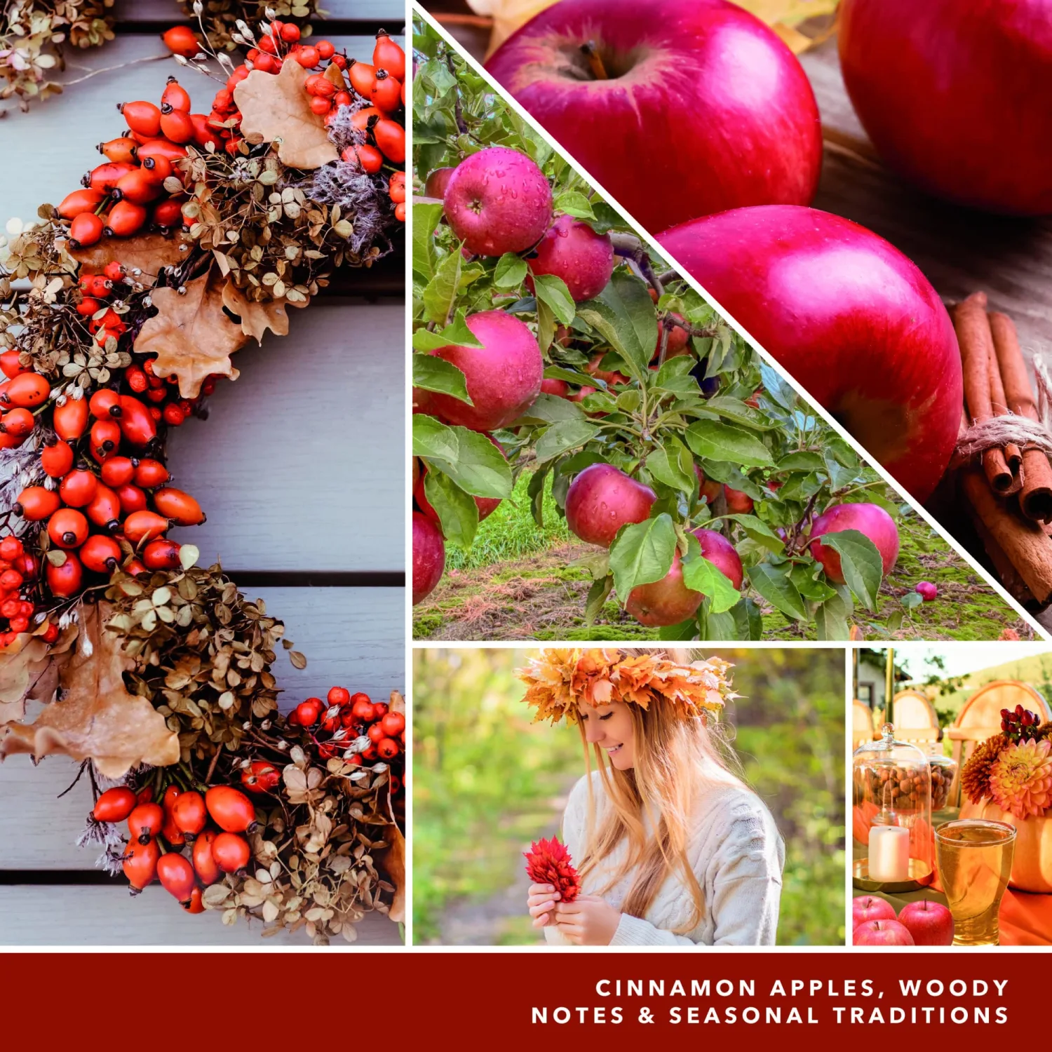 Yankee Candle Autumn Wreath Scented, Signature 13oz Medium Jar 2-Wick Candle, Over 35 Hours of Burn Time