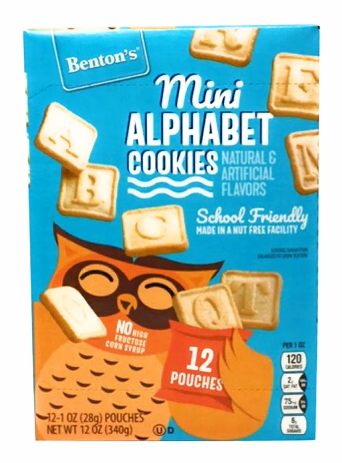 Benton's Mini Alphabet Cookies School Friendly Made in Nut Free Facility