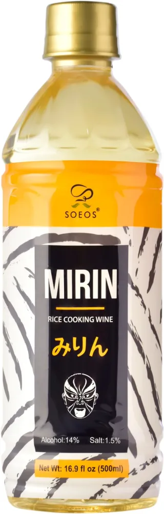 Soeos Mirin, Japanese Cooking Wine, 16.9 fl oz (Pack of 1), Mirin Rice Wine, Authentic Natural Sugar Sweet Rice Cooking Wine for Cooking, Condiments, Seasoning Homemade Sauces, Japanese Seasoning