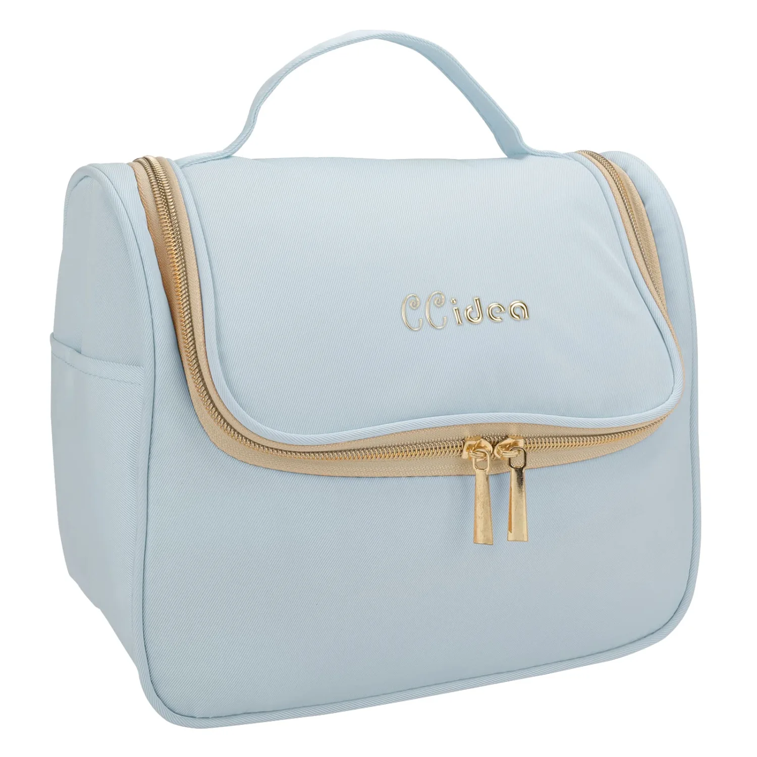 CCidea Cosmetic Bag Makeup Bag for Women Hand-PortableTravel Large Toiletry Bag Organizer (Light Blue)