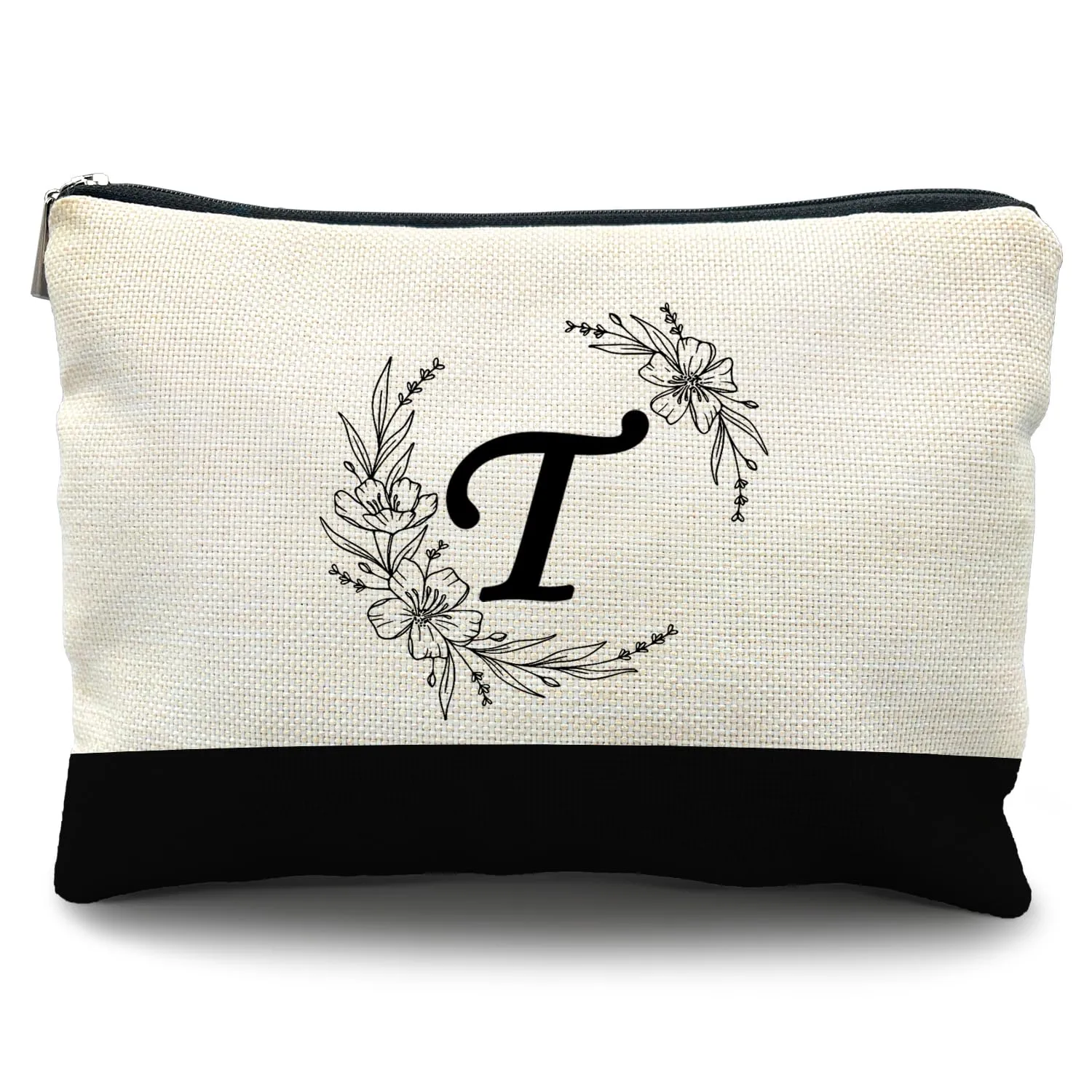 Bride Bridesmaid Cosmetic bag,personalized makeup bag,Initial Monogram Personalized makeup bag,bridesmaid gifts,personalized gifts,make up bag,monogrammed gifts for women(T)