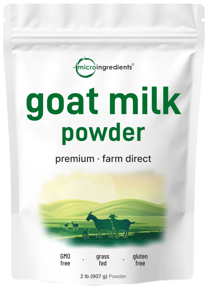 Goat Milk Powder, 2 Lb | Grass Fed Source, Australian Farm Derived, Unadulterated Formula, Easily Digested | Rich in Protein, Calcium, & Probiotics | Non-GMO, Gluten Free, Pet Friendly