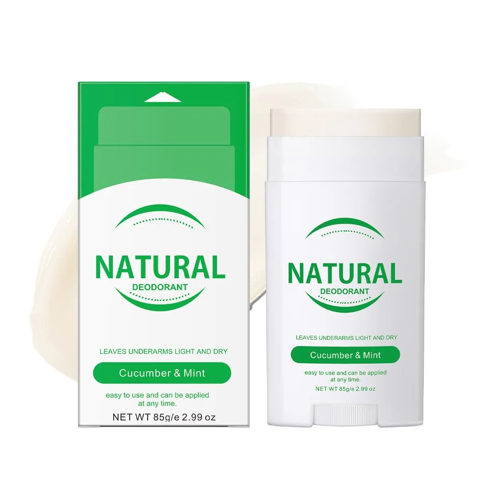 Natural Moisturizing Deodorant Stick, Natural Deodorant for Women and Men, Long Lasting All-Day Odor and Sweat Protection Waterproof (Cucumber & Mint)
