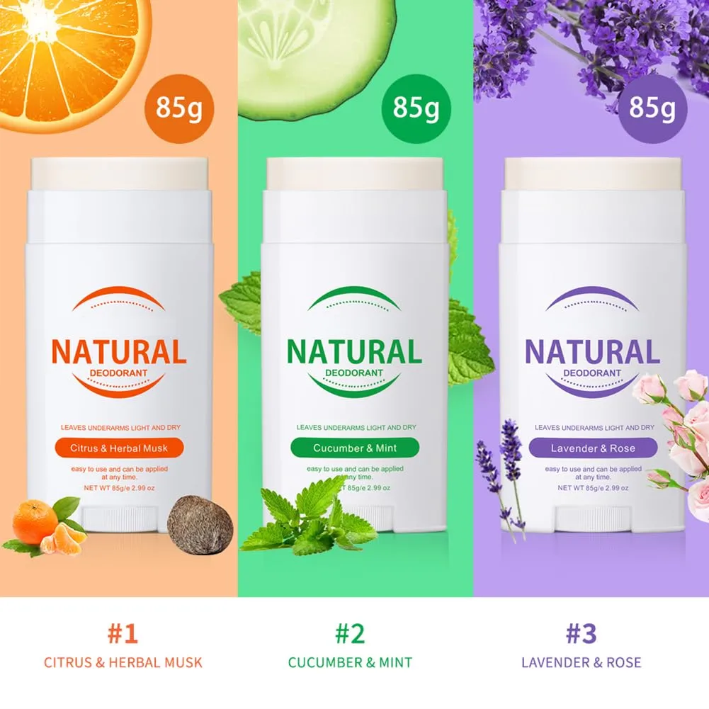 Natural Moisturizing Deodorant Stick, Natural Deodorant for Women and Men, Long Lasting All-Day Odor and Sweat Protection Waterproof (Cucumber & Mint)