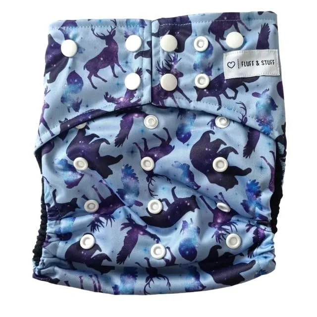 Fluff & Stuff Pocket Cloth Diaper (Galaxy Wildlife)