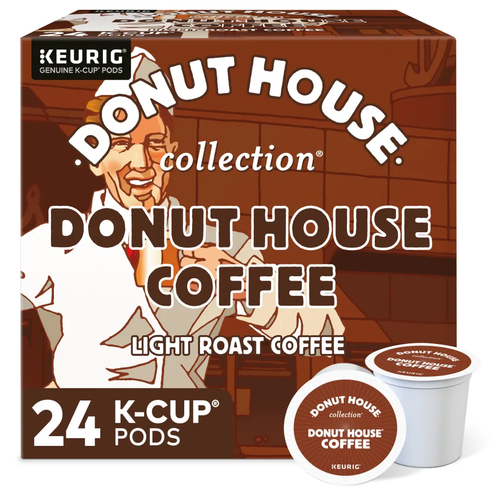 Donut House Collection Donut House Coffee, Single-Serve Keurig K-Cup Pods, Light Roast Coffee, 24 Count