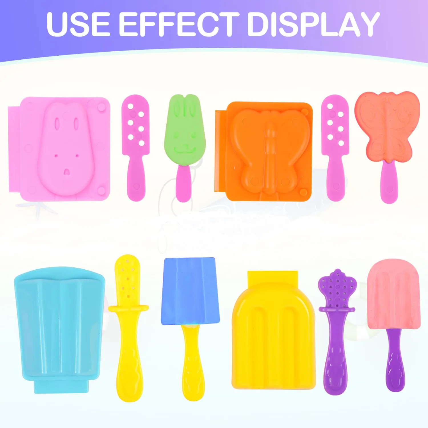 Playdough Tool Set for Kids, 31 PCS Playdough Ice Cream Set Birthday Gift for Children, Plastics Play Dough Accessories includes Cookie Cutters Rolling Pins Animal Molds Food Cutters Popsicle Molds